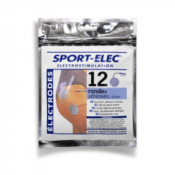 4 electrodes adhesives Sport-Elec 100 X 50 mm unies par cable avec Gel  hydrophile et hypoallergénique - Electrotens