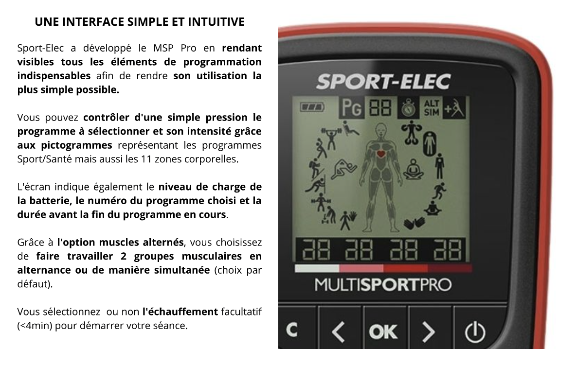 Pack Electroestimulador Sport-Elec Multisport Pro Precisión + Cinturón  Multifunción + Crema